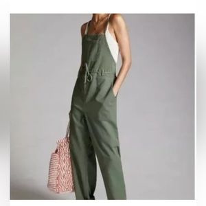 Anthropologie South Filly Goods Green Utility Overalls